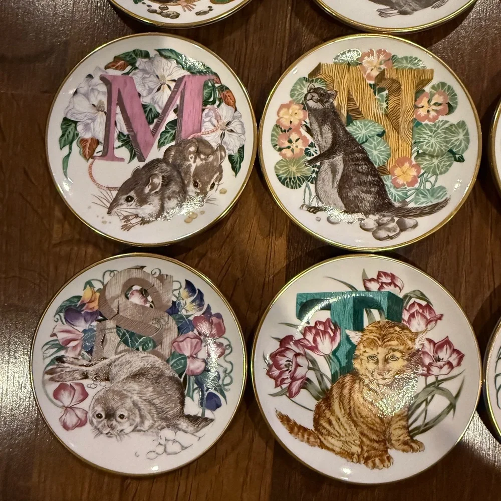 Alphabet Animal Ceramic Coasters - Assorted Colors